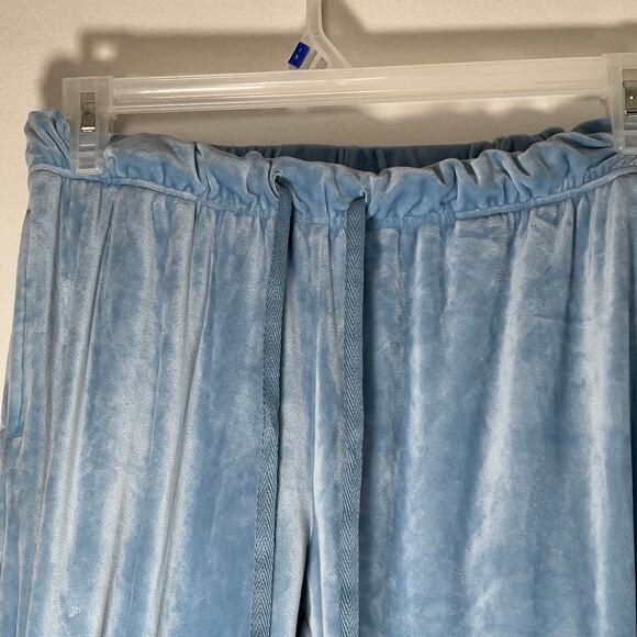 Serra Sky Blue Velour Set Top & Pants Women's Medium Pajamas Athletic Sweats - Picture 7 of 16